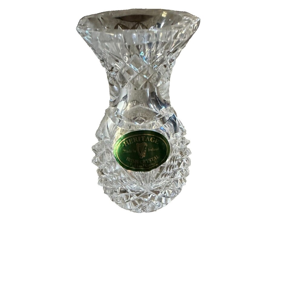 Heritage Irish Crystal 4" Violet Vase Made In Ireland